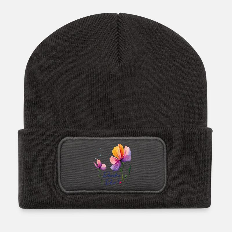 Merci - Beanie recyclé à patch - charbon