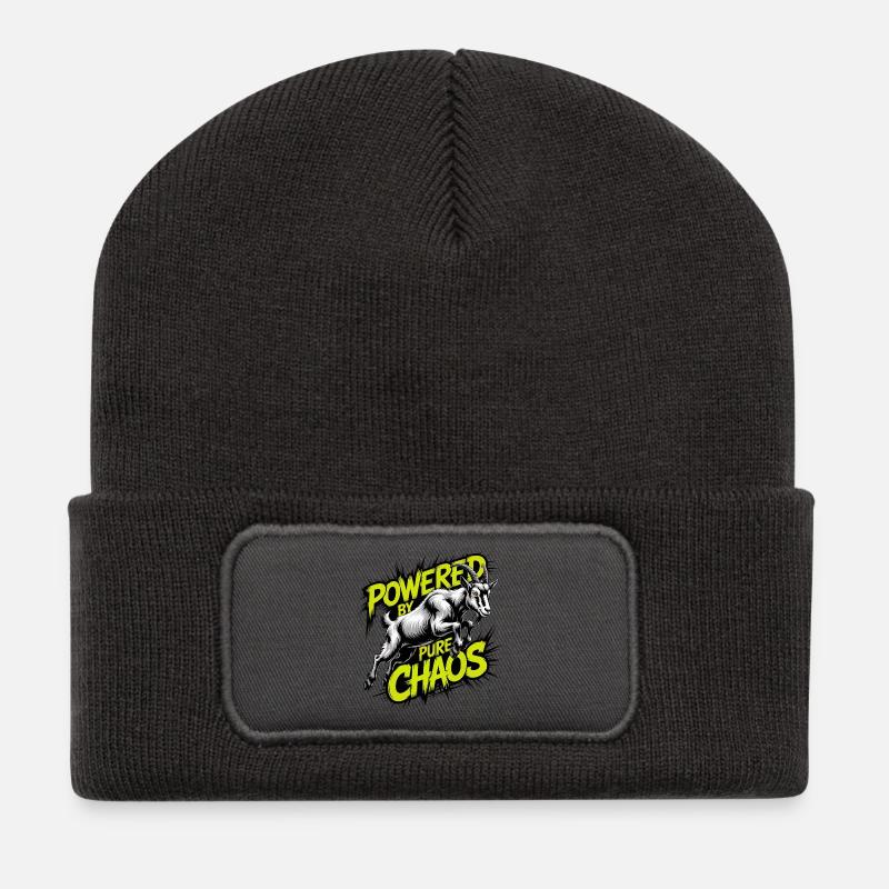 Chèvre du Chaos - Beanie recyclé à patch - charbon