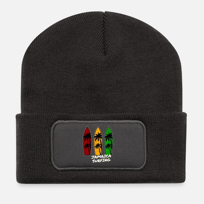 Jamaica Surfing - Recycelte Patch Beanie - Dunkelgrau