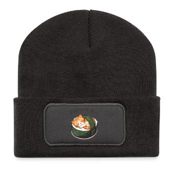 Purrfect Roll – Anime Cat Sushi - Beanie recyclé à patch - charbon - Devant