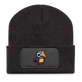 Toucan Bird Halloween Zombie - Recycled Patch Beanie - dark grey - Front