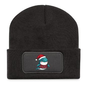 Whale Christmas - Recycled Patch Beanie - dark grey - Front