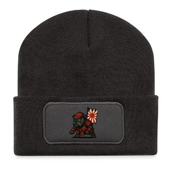 Bulldog Samurai Rising - Recycled Patch Beanie - dark grey - Front