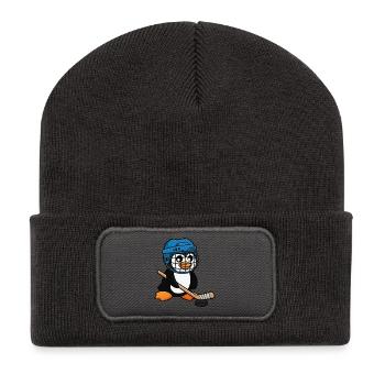 Lustiger Pinguin Hockey Spieler Comic Eishockey - Recycled Patch Beanie - dark grey - Front