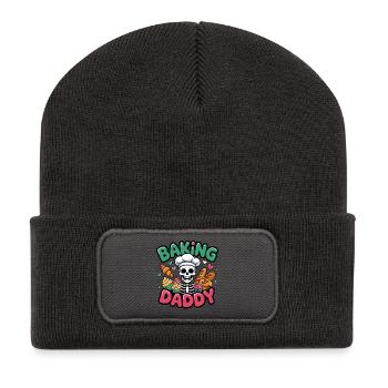 Baking Daddy Totenkopfkoch - Recycelte Patch Beanie - Dunkelgrau - Vorne