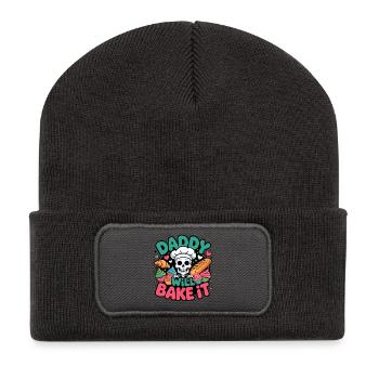 Daddy Will Bake It Skelettkoch - Recycelte Patch Beanie - Dunkelgrau - Vorne