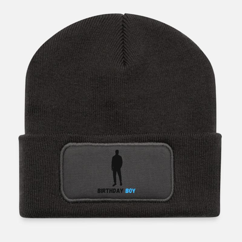 Birthday Boy Silhouette - Recycled Patch Beanie - dark grey