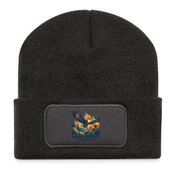 Wild Spirit – Eagle Adventures - Beanie recyclé à patch - charbon - Devant