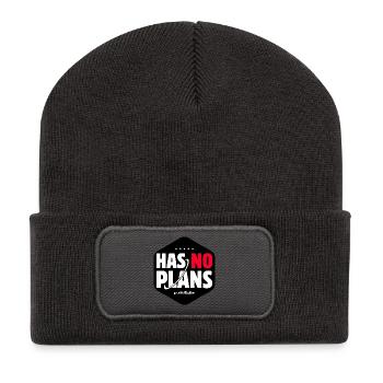 Has No Plans Go With The Flow - Recycled Patch Beanie - dark grey - Front