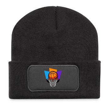 Conception graphique du dunk de panier de basket-ball - Beanie recyclé à patch - charbon - Devant