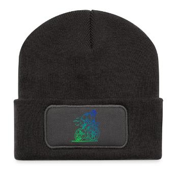 Iconic road bike motif - Recycled Patch Beanie - dark grey - Front