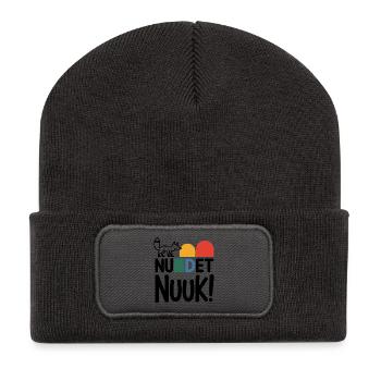 Nu Det Nuuk T-shirt Homme Minimaliste Groenland Design - Beanie recyclé à patch - charbon - Devant