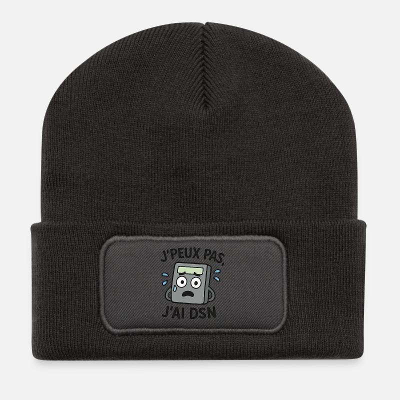 Ich kann nicht, ich habe DSN. - Recycelte Patch Beanie - Dunkelgrau