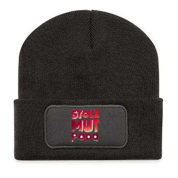 Idée cadeau pour les pompiers Papa Pride Courage Strength - Beanie recyclé à patch - charbon - Devant