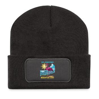 Ruhestand? Jetzt geht es erst richtig los! - Recycelte Patch Beanie - Dunkelgrau - Vorne
