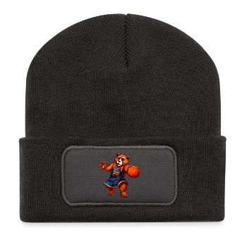 Bären Basketball  - Recycelte Patch Beanie - Dunkelgrau - Vorne
