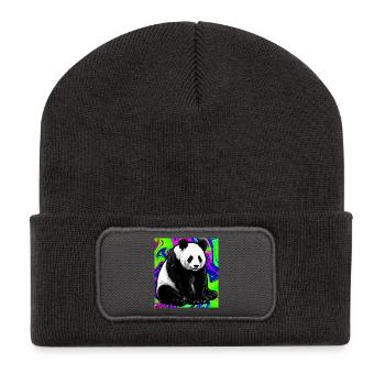 Panda - Recycelte Patch Beanie - Dunkelgrau - Vorne