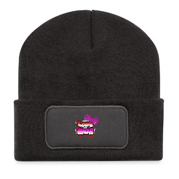 Make Love Not War – Retro Hippie Statement Shirt - Recycelte Patch Beanie - Dunkelgrau - Vorne