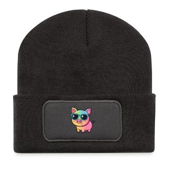 Colorful Pig Sunglasses Cool - Recycled Patch Beanie - dark grey - Front