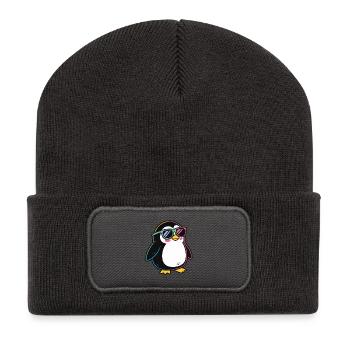 Penguin Rainbow Glasses - Recycled Patch Beanie - dark grey - Front