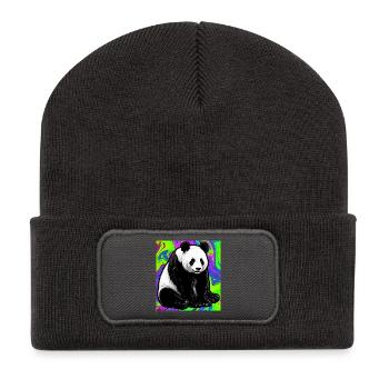 Panda - Recycelte Patch Beanie - Dunkelgrau - Vorne