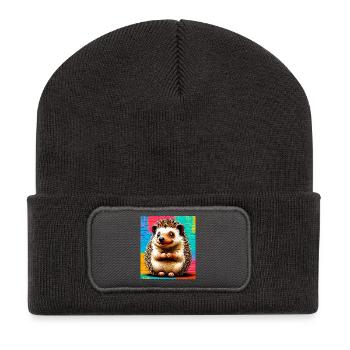 Igel - Recycelte Patch Beanie - Dunkelgrau - Vorne