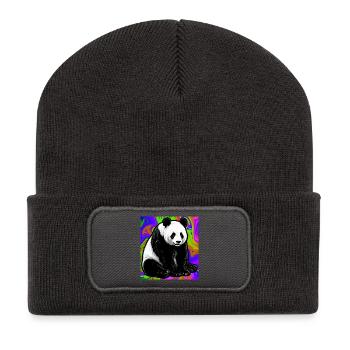 Panda - Recycelte Patch Beanie - Dunkelgrau - Vorne