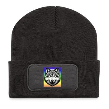 Wolf - Recycelte Patch Beanie - Dunkelgrau - Vorne