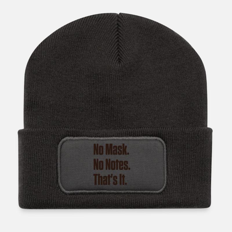 Keine Maske Keine Notizen Neurodivergente Stolz - Recycelte Patch Beanie - Dunkelgrau