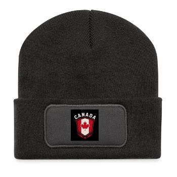 Canada Retro Sign Vintage Design - Beanie recyclé à patch - charbon - Devant