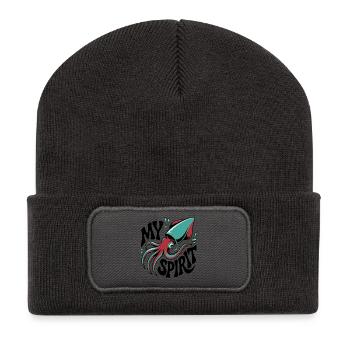 Esprit de la pieuvre - Beanie recyclé à patch - charbon - Devant