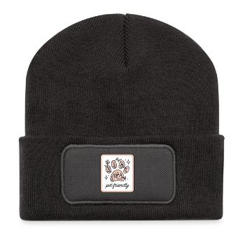 Animaux acceptés - Beanie recyclé à patch - charbon - Devant