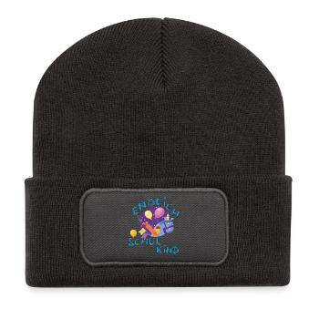 Schulkind  - Recycelte Patch Beanie - Dunkelgrau - Vorne