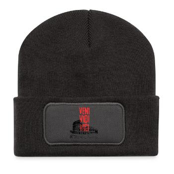 Veni Vidi Vici Distressed Text - Recycled Patch Beanie - dark grey - Front