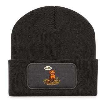 Lustiges Wildschwein T-Shirt – Ich war das nicht  - Recycelte Patch Beanie - Dunkelgrau - Vorne