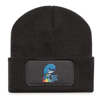Regenbogenwal Hallo. - Recycelte Patch Beanie - Dunkelgrau - Vorne