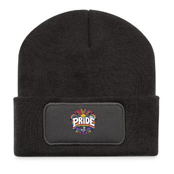 Pride Rainbow Disco CSD Saying Outfit - Recycled Patch Beanie - dark grey - Front