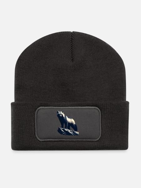Vielfraß - Recycelte Patch Beanie - Dunkelgrau