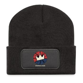 CHAOS CROWN – Symbole de la Couronne Brisée - Beanie recyclé à patch - charbon - Devant