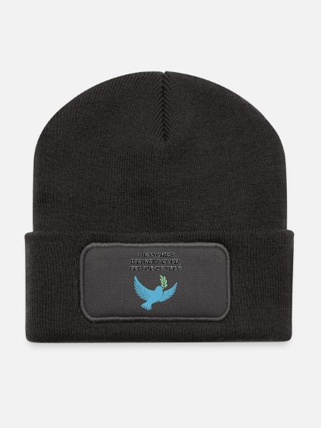 Weigert euch, Feinde zu sein - Recycelte Patch Beanie - Dunkelgrau