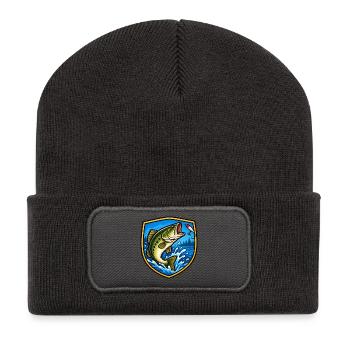 Bass Sprung Schild Patch - Recycelte Patch Beanie - Dunkelgrau - Vorne