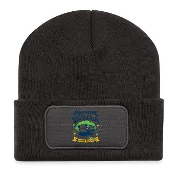Awesome Like My Daughter Family Slogan - Recycelte Patch Beanie - Dunkelgrau - Vorne