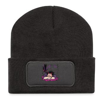 Raffael's Teuflischer Nachttraum nit Fledermaus - Recycelte Patch Beanie - Dunkelgrau - Vorne