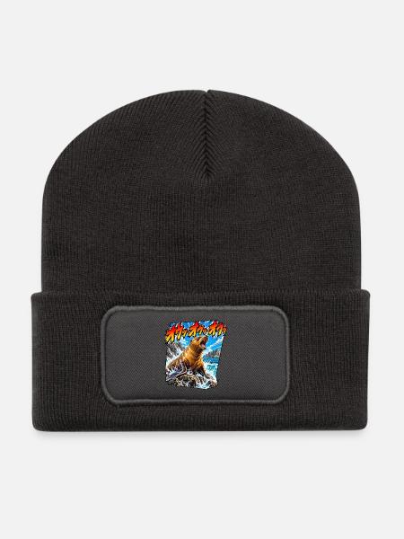Seelöwe Ou Ou Ou - Recycelte Patch Beanie - Dunkelgrau