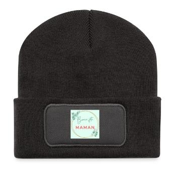 FÊTE DES MÈRES. BONNE FÊTE MAMAN. MAMAN. FÊTE - Beanie recyclé à patch - charbon - Devant