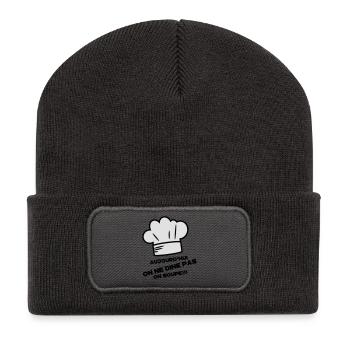 on soupe!!! - Beanie recyclé à patch - charbon - Devant