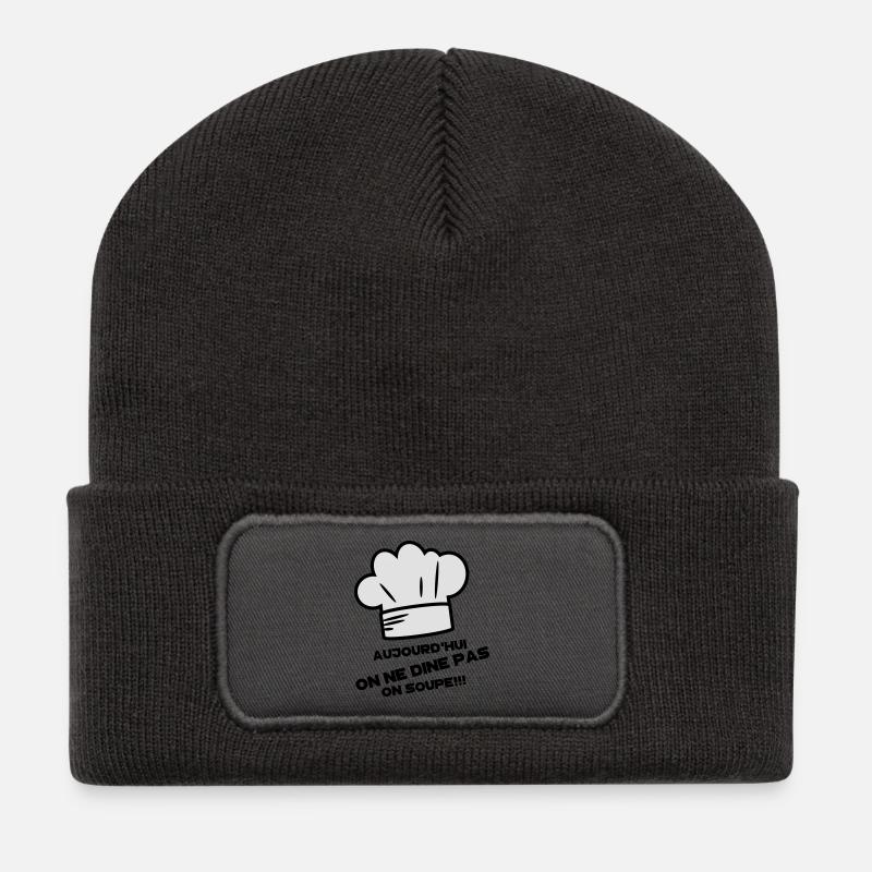 on soupe!!! - Beanie recyclé à patch - charbon