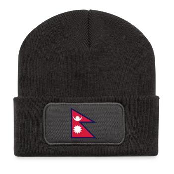 nepal flag - Recycelte Patch Beanie - Dunkelgrau - Vorne