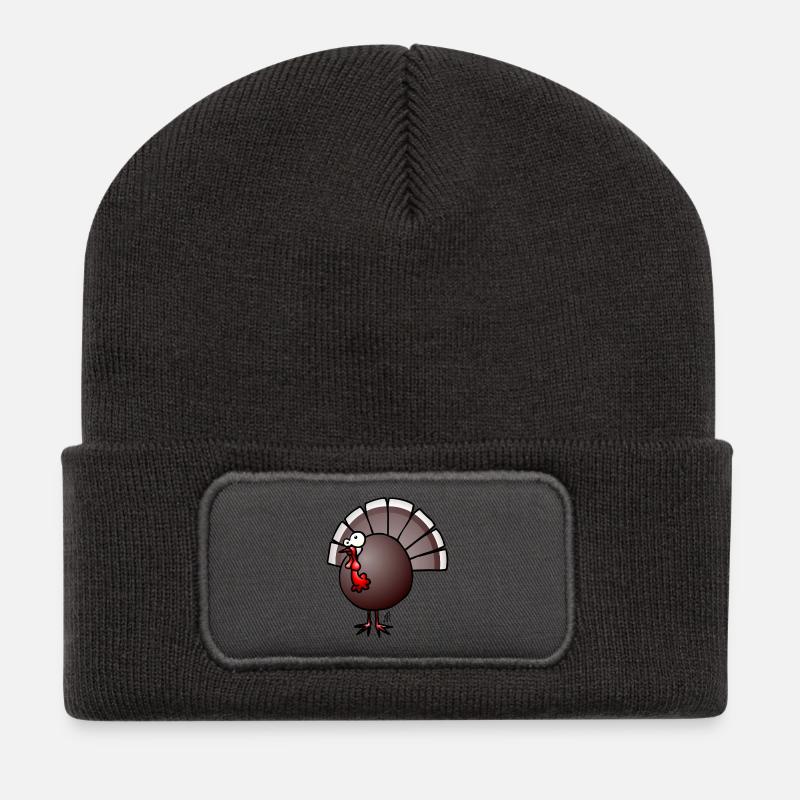 Truthahn - Recycelte Patch Beanie - Dunkelgrau