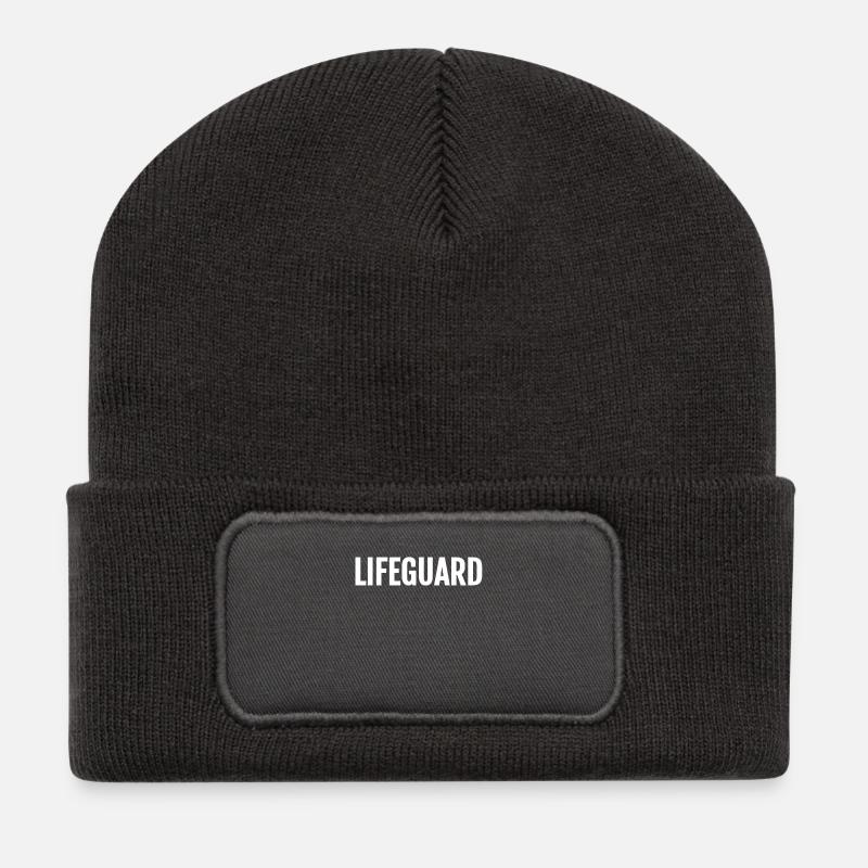 lifeguard template - Recycelte Patch Beanie - Dunkelgrau